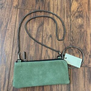 Green Zara Suede Clutch